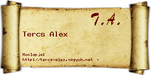 Tercs Alex névjegykártya